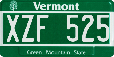 VT license plate XZF525