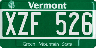 VT license plate XZF526