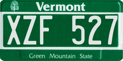VT license plate XZF527