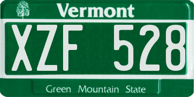 VT license plate XZF528