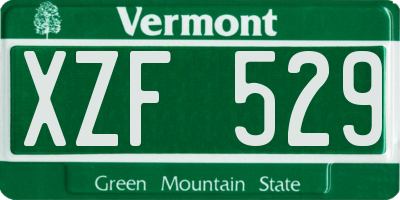 VT license plate XZF529