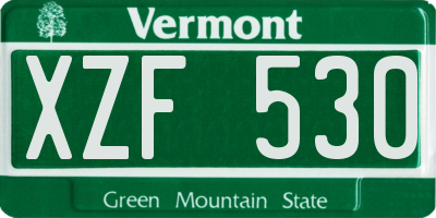 VT license plate XZF530