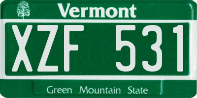 VT license plate XZF531
