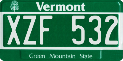 VT license plate XZF532