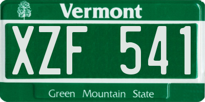 VT license plate XZF541