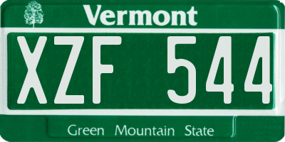 VT license plate XZF544