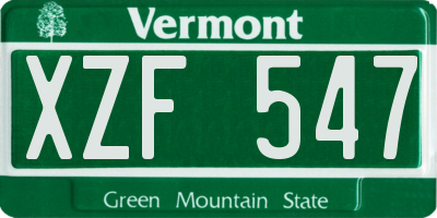 VT license plate XZF547