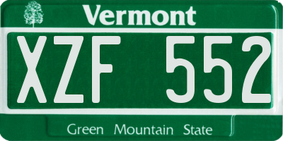 VT license plate XZF552