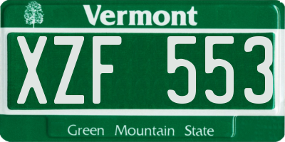 VT license plate XZF553