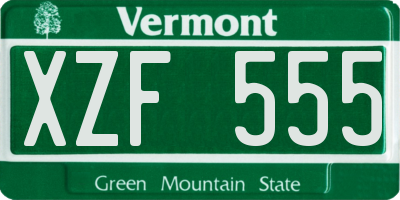 VT license plate XZF555