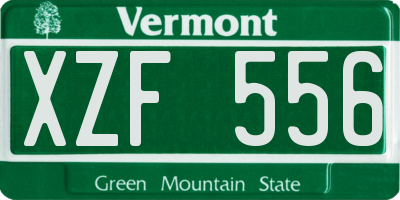 VT license plate XZF556