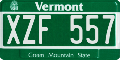 VT license plate XZF557