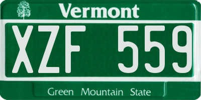 VT license plate XZF559
