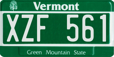 VT license plate XZF561