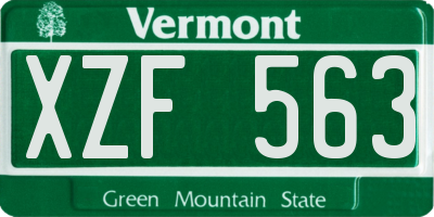 VT license plate XZF563