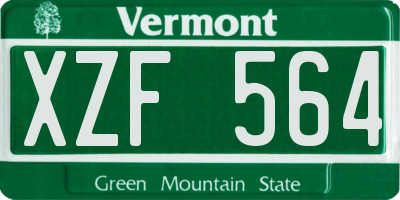 VT license plate XZF564