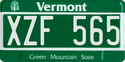 VT license plate XZF565