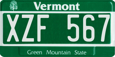 VT license plate XZF567