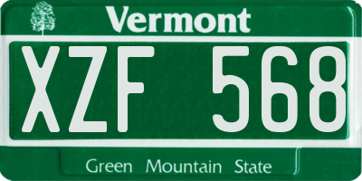 VT license plate XZF568