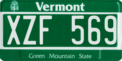 VT license plate XZF569