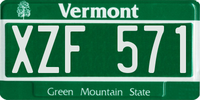 VT license plate XZF571