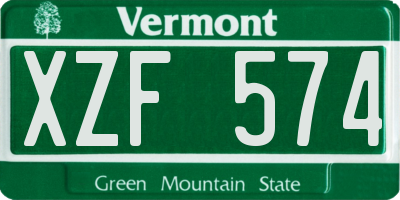 VT license plate XZF574