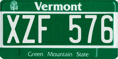VT license plate XZF576