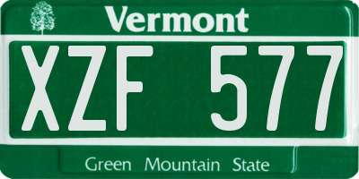 VT license plate XZF577