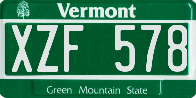 VT license plate XZF578