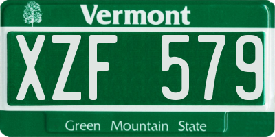 VT license plate XZF579