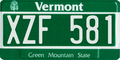 VT license plate XZF581