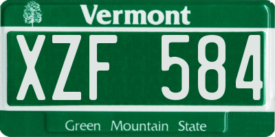 VT license plate XZF584