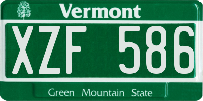 VT license plate XZF586