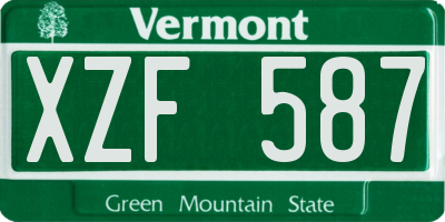 VT license plate XZF587