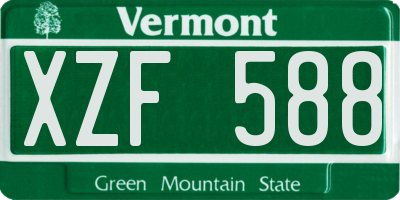 VT license plate XZF588