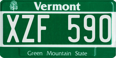 VT license plate XZF590