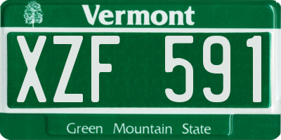 VT license plate XZF591