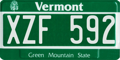 VT license plate XZF592