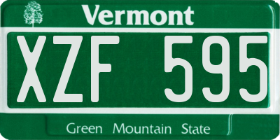 VT license plate XZF595