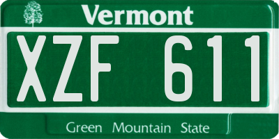 VT license plate XZF611
