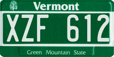 VT license plate XZF612