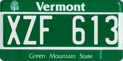 VT license plate XZF613