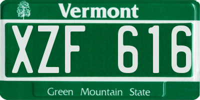 VT license plate XZF616