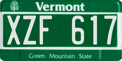 VT license plate XZF617