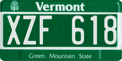 VT license plate XZF618