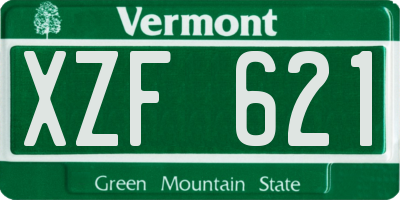 VT license plate XZF621