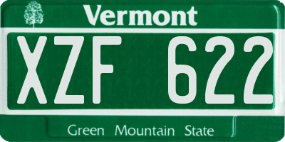 VT license plate XZF622