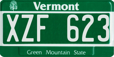 VT license plate XZF623