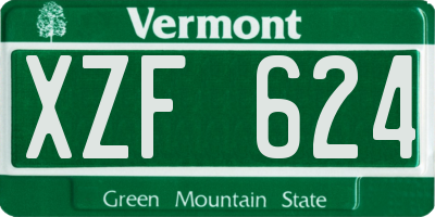 VT license plate XZF624