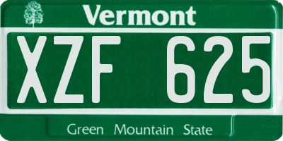 VT license plate XZF625